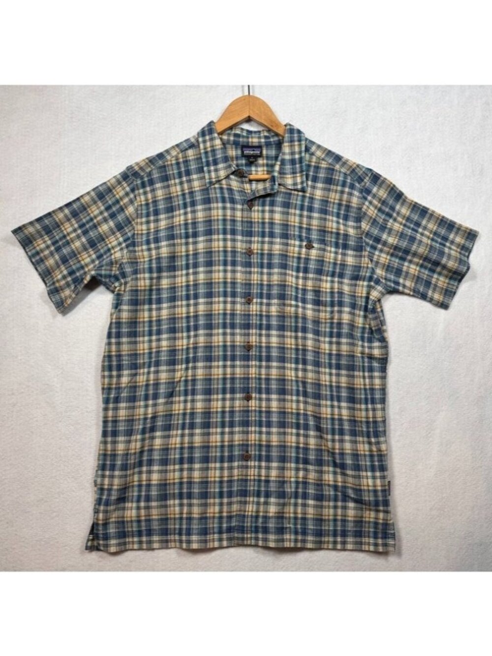 Patagonia Men's A/C Shirt Plaid Organic Cotton Fallow Stone Blue 52921 Size M